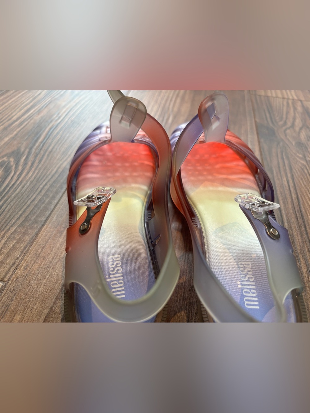 Melissa Possession Degradee jelly Fisherman Sandals in red purple ombré rainbow - Picture 12 of 12